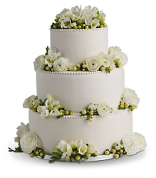 Freesia and Ranunculus Cake Decoration Cottage Florist Lakeland Fl 33813 Premium Flowers lakeland